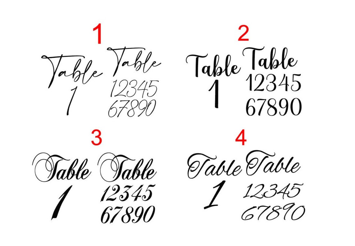 Custom Decals Table Personalized Wedding Table Number Decals – Custom Stickers for Wedding ...