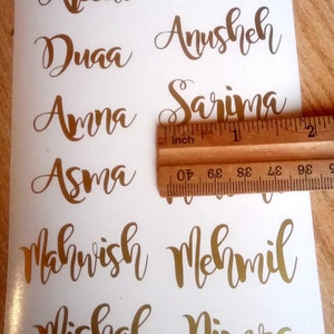 Small size ( 1.5&quot;-1.8&quot;) Custom name vinyl decal for wine glass , Personalized Wine Glass Decal. wedding party