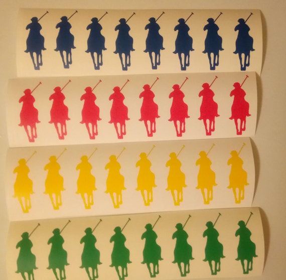 Set Of 12 Polo Player Vinyl Decal Polo Horse Decal Stickers Etsy
