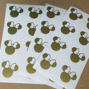 Set of 16 Minnie Mouse  Vinyl decals, Decals for cup, balloon, disney party,envelope seal. Party decor