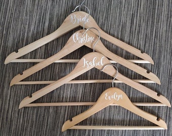 Personalized Name Decals: DIY Bridal Party Hanger Stickers