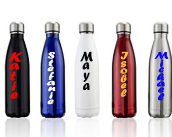 Custom name decals for water bottle, Personalised decals for water bottle