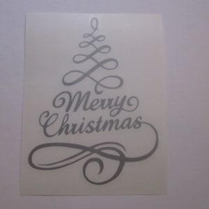 Christmas Tree Vinyl Decal; /please check delivery time/  Merry Christmas Decal, Christmas wall decals.