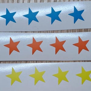 Mini Star Vinyl Stickers: 100 Small Custom Color Decals (0.5 Inch)