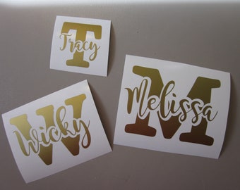 Split Letter Monogram Decal: Personalized Car or Tumbler Decal