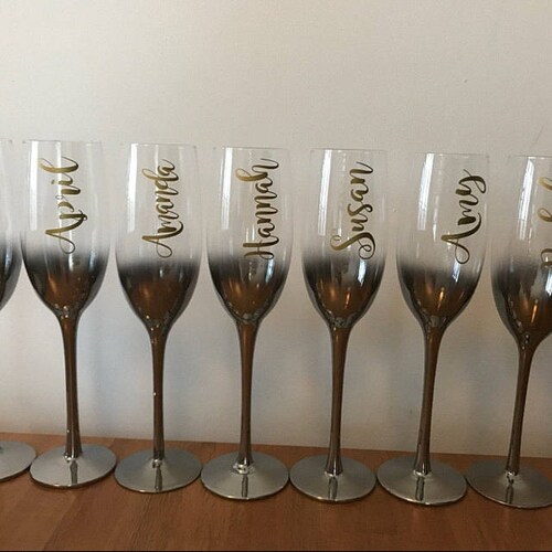 Custom Name Vinyl Decal for Wine Glass Personalized Wine Etsy