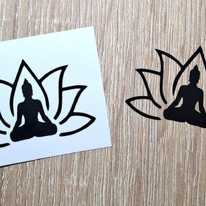 Buddha Lotus Flower Vinyl Decal: Spiritual Meditation Decor