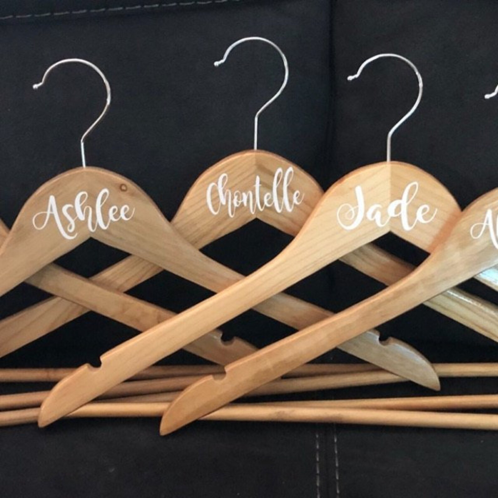 Custom Name Decals for Wood Hanger Bridal Party Decals Etsy