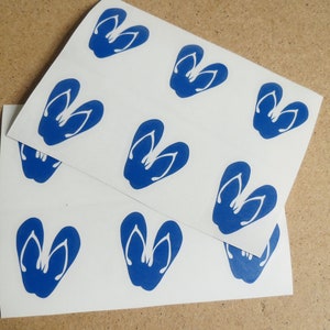 Set of 6/pair  Flip Flops Vinyl decals, glasses decals , Decals for cup ,envelope seal,  Party decor