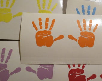 Handprint Vinyl Decals, Kids Room Decor (Set of 2)