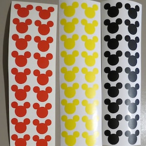 12 Mickey Mouse Vinyl Decals – Disney Party Decor for Cups, Balloons & Envelopes