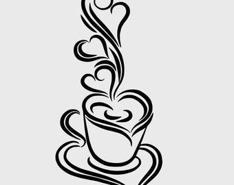 Coffee Cup Wall Decal - I Love Coffee