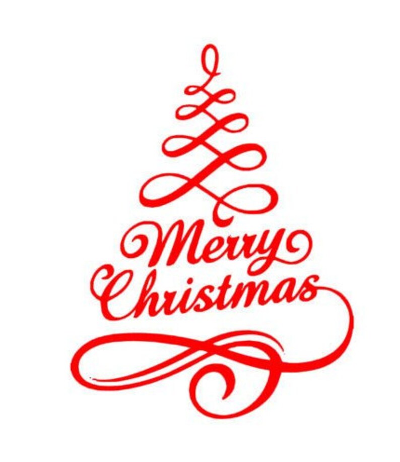 Kerstboom Vinyl Sticker /controleer de levertijd / Merry afbeelding 1