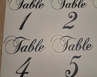 Vinylsticker bruiloft tafelnummer: doe-het-zelfdecoratie