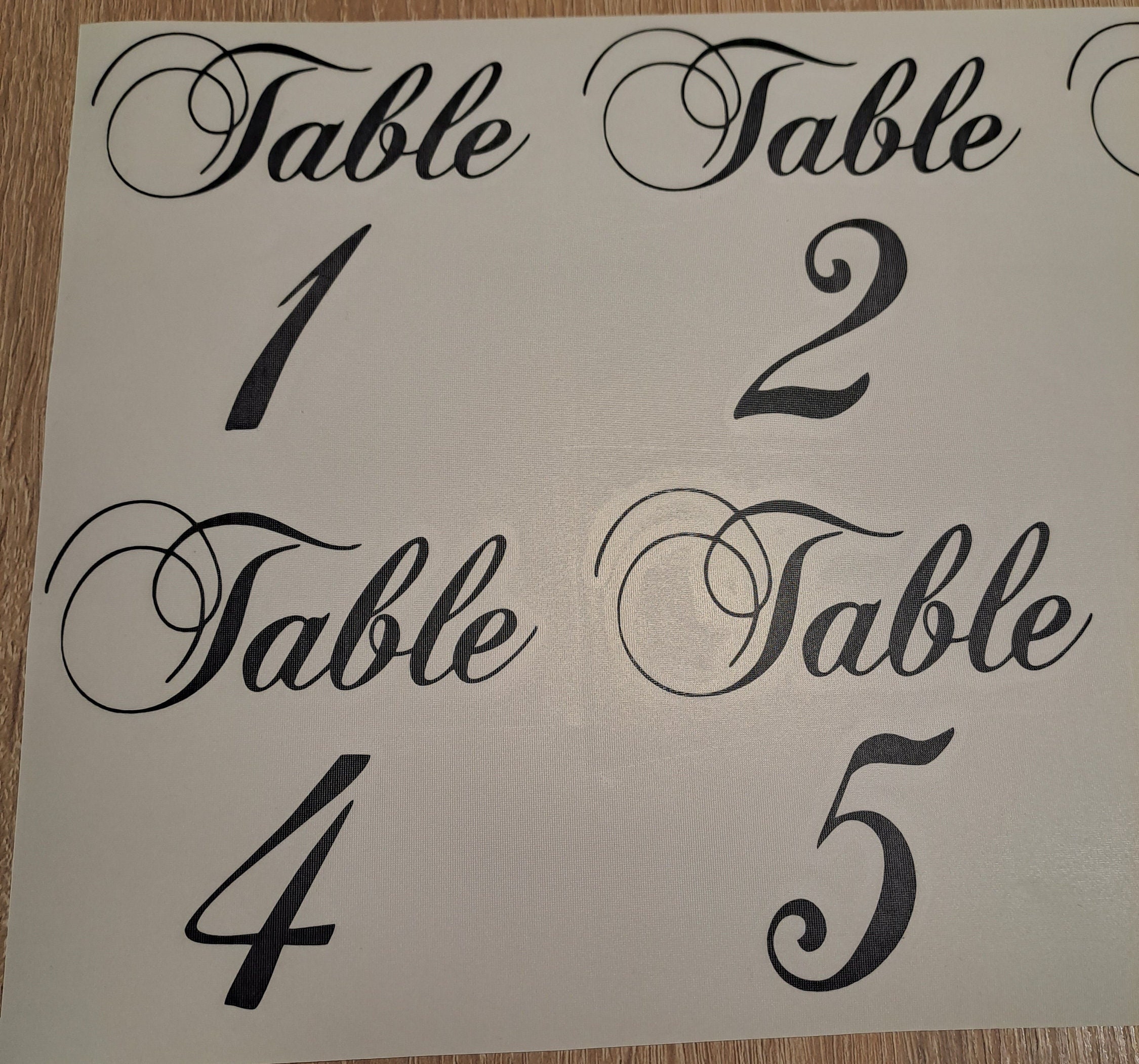 Wedding Table Number Vinyl Decal Stickers: DIY Decor - Etsy