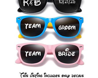 Calcomanías de vinilo personalizadas para gafas de sol: iniciales personalizadas, regalos de boda