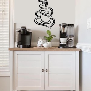 Coffee Cup Vinyl Decal – Customizable Heart Steam Design for Home