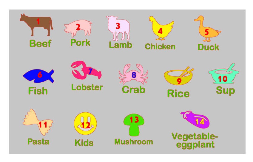 Meal choice stickers Wedding Meal decals small size | Etsy