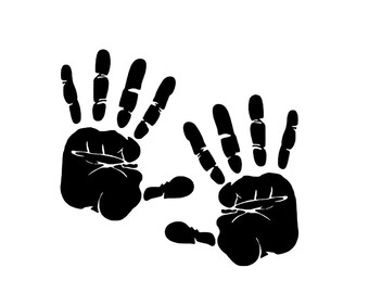 Handprint Vinyl Decals, Kid Craft Room Decor (Set of 2)