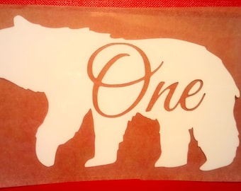 Baby Bear First Birthday Iron On Decal: Heat Transfer