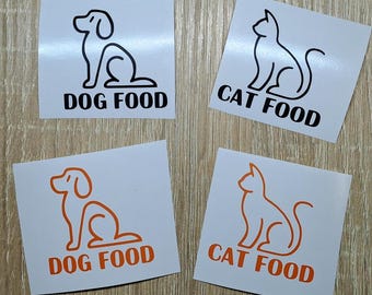 Dekal för behållare för husdjursmat: Etikett för hund- eller kattmat