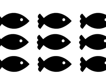 Set muurstickers vissen: waterdichte vinylstickers om te knutselen