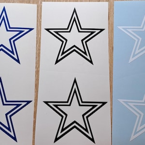 Star Double Outline Vinyl Decal Set: Waterproof Stickers