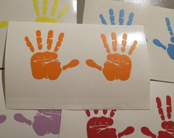 Handprint Vinyl Decal, Kid's Room Wall Stickers (2 pcs)