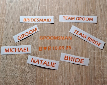 Calcomanías de vinilo de tamaño pequeño para etiquetas de gafas de sol / pegatinas de boda personalizadas para gafas de sol