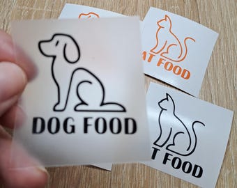 Dekal för behållare för husdjursmat: Etikett för hund- eller kattmat