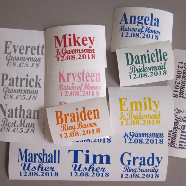 Custon name for glasses, Vinyl decals for shot, vine , Whiskey,  Scotch Glass; Personalized Glasses , Groomsmen Gifts ,