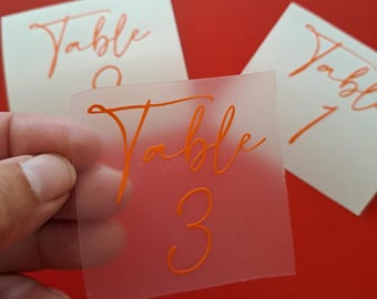 Stickers trouwtafelnummers: gepersonaliseerde vinylstickers