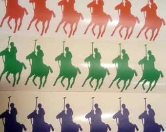 Set of 12 Polo Player Vinyl Decals – Polo Horse Stickers for Birthday & Balloon Party Decor