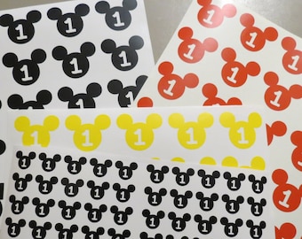Set of 12 Mickey Mouse Vinyl Birthday Party Decals