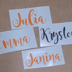 Handgeschriebene Vinyl-Schriftzug - Individuelle Glasaufkleber & Namensaufkleber für Partydekor