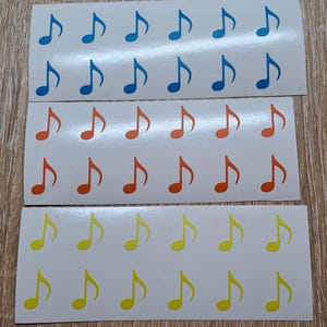 12er Set Achtelnote Vinyl-Aufkleber - Musik inspirierte Dekoration - Für Musiker / Musikaufkleber / Noten-Vinyl-Aufkleber