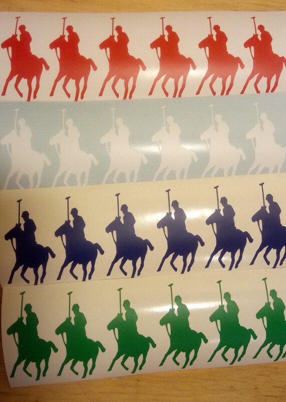 Set Of 12 Polo Player Vinyl Decal Polo Horse Decal Stickers Etsy