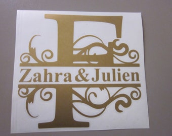 Decals for Personalize  wedding box ,Custom decals for wedding  box, Card Box ,  Bridal Shower Box , Wedding Guest Book, Wedding Mail Box .