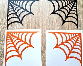 Spider Web Corner Vinyl Decals (Set of 2)