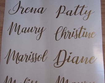 Custom name vinyl decal for champagne glass , Bridesmaid champagne flute vinyPersonalized Wine Glass Decal. wedding party
