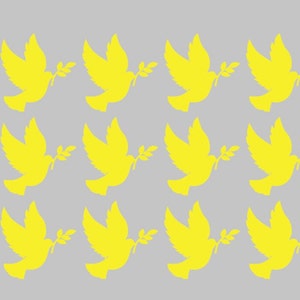 set of 6  Dove Peace Symbol Vinyl decal ,   Bird decal.
