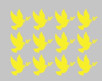 鳩の平和のシンボルビニールデカール、鳥のデカール 6 枚セット。