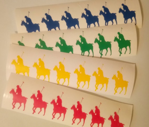 Set Of 12 Polo Player Vinyl Decal Polo Horse Decal Stickers Etsy