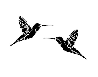 Hummingbird Sticker Set (2 pcs) – Customizable Vinyl Decals for Home, Cars, and Gifts