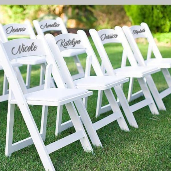 Personalised Chair  Decal, Customised, Custom Name Decal  for wedding chairs