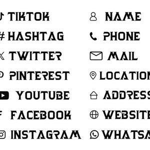 Personalized Username Sticker,  Social Media Tags Decal, Car Decal, Window Sticker