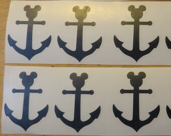 Set of 6 ( size 4" - 10" ) Disney anchors / vinyl decals