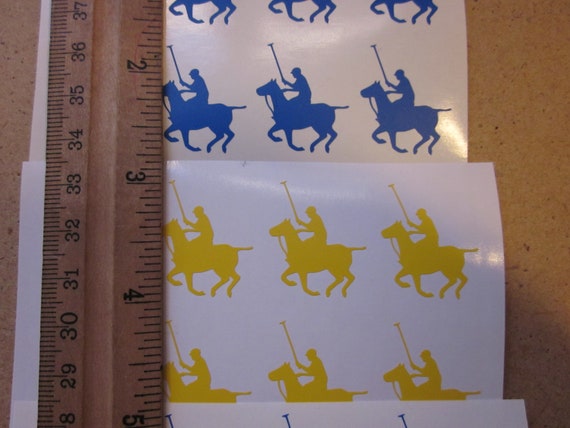 Set Of 12 Polo Player Vinyl Decal Polo Horse Decal Stickers Etsy