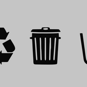 Recycle, Trash & Compost Decals for Trash Can – Custom Vinyl Stickers in Various Sizes
