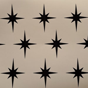 set of 12 Starburst Vinyl Decal , Star Stickers.